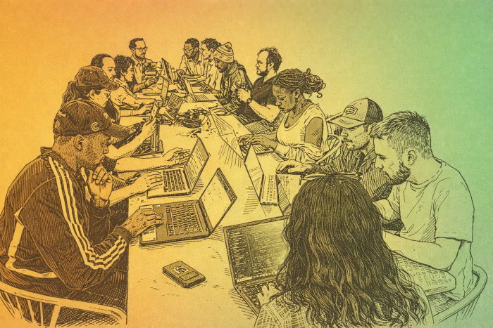 Photo of a software development / coding class.